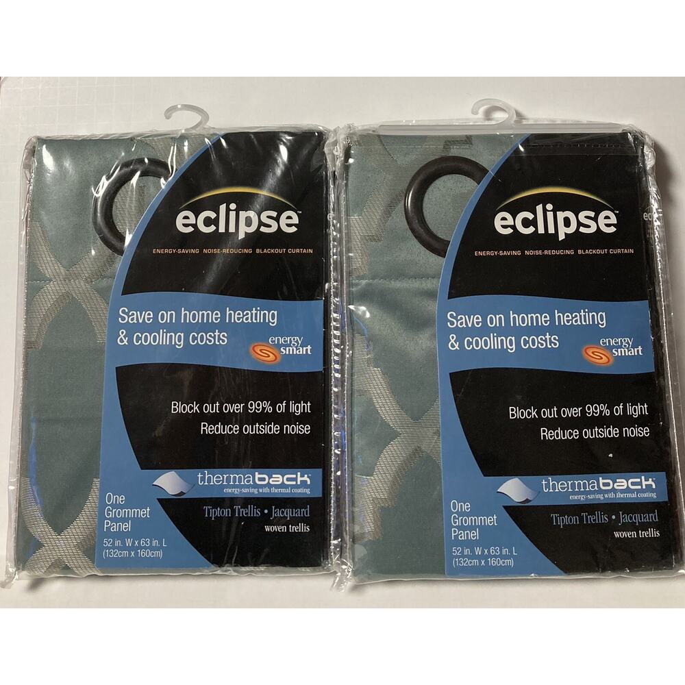 Ellery Homestyles eclipse Thermaback Blackout Curtains Two Grommet Panels 52X63